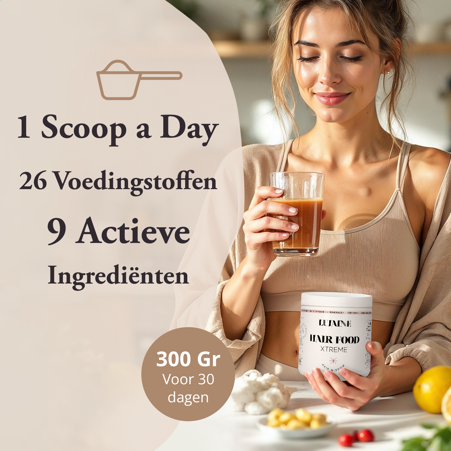 Lujaine Hair Food tegen haaruitval en het stimuleren van haargroei