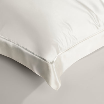 22 Momme Moerbei Zijden Kussensloop 60x70 cm – Oxford Style met TENCEL™ van Lenzing | Ecru Wit