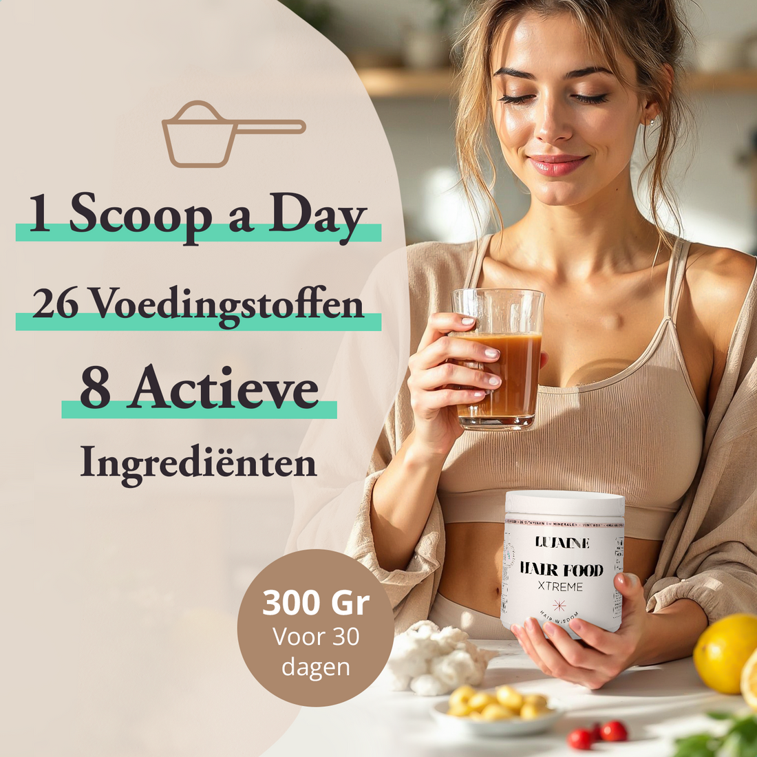 Lujaine Hair Food tegen haaruitval en het stimuleren van haargroei